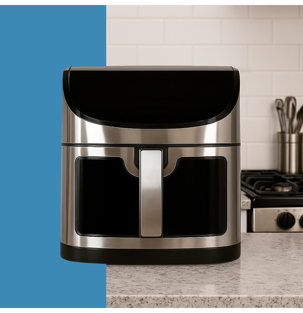 Airfryer 8L 1800W duża frytkownica z okienkiem i panelem LCD