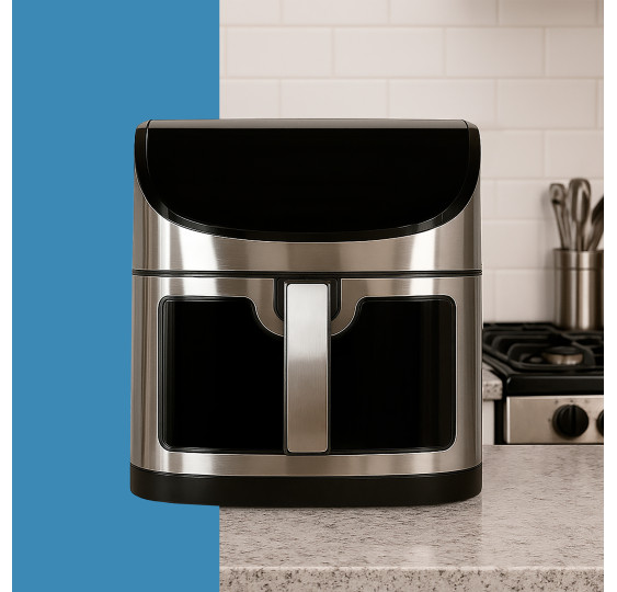 Airfryer 8L 1800W duża frytkownica z okienkiem i panelem LCD