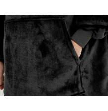 Bluzokoc czarny ponczo bluza z kapturem kieszeń kangur polar oversize 100% poliester dla młodzieży dorosłych