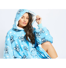 Bluzokoc koala ponczo bluza z kapturem kieszeń kangur polar oversize 100% poliester dla młodzieży dorosłych