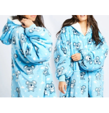 Bluzokoc koala ponczo bluza z kapturem kieszeń kangur polar oversize 100% poliester dla młodzieży dorosłych