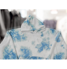 Bluzokoc niebieski ombre ponczo bluza z kapturem kieszeń kangur polar oversize 100% poliester dla młodzieży dorosłych