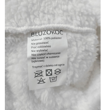 Bluzokoc biały z uszami ponczo bluza z kapturem królik kieszeń kangur polar oversize 100% poliester dla młodzieży dorosłych