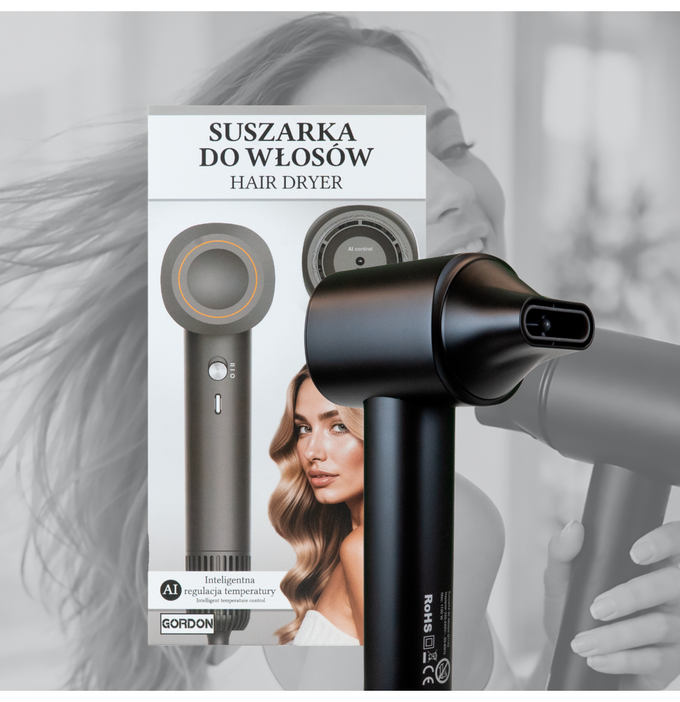 Profesjonalna suszarka do włosów z jonizacją BLDC 1100 W – czarna