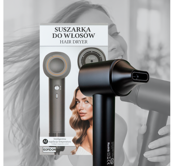 Profesjonalna suszarka do włosów z jonizacją BLDC 1100 W – czarna