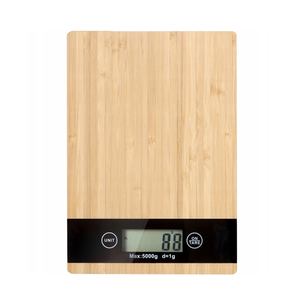 ELEKTRONICZNA WAGA KUCHENNA PŁASKA BAMBUSOWA LCD 5KG