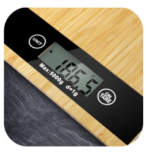 ELEKTRONICZNA WAGA KUCHENNA PŁASKA BAMBUSOWA LCD 5KG