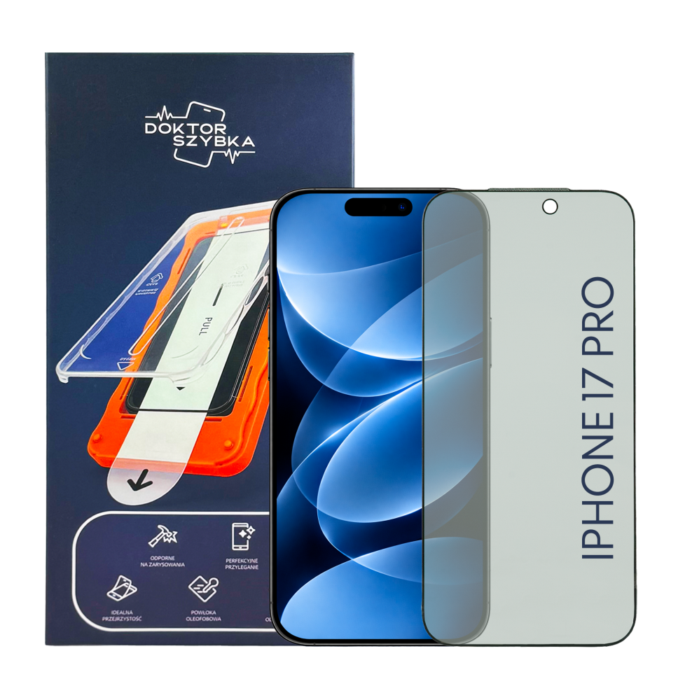 SZKŁO OCHRONNE PRYWATYZUJĄCE do iPhone 17 Pro + aplikator