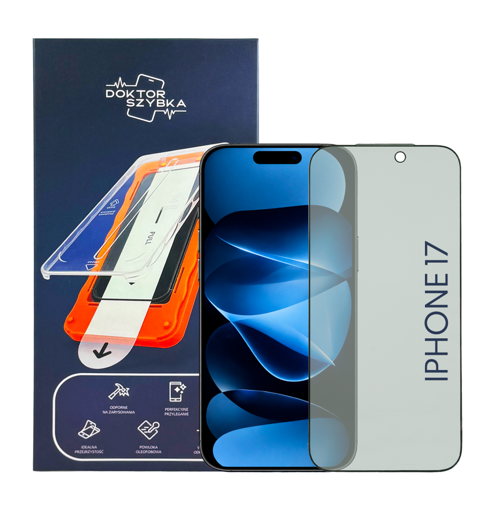 SZKŁO OCHRONNE PRYWATYZUJĄCE do iPhone 17 + aplikator