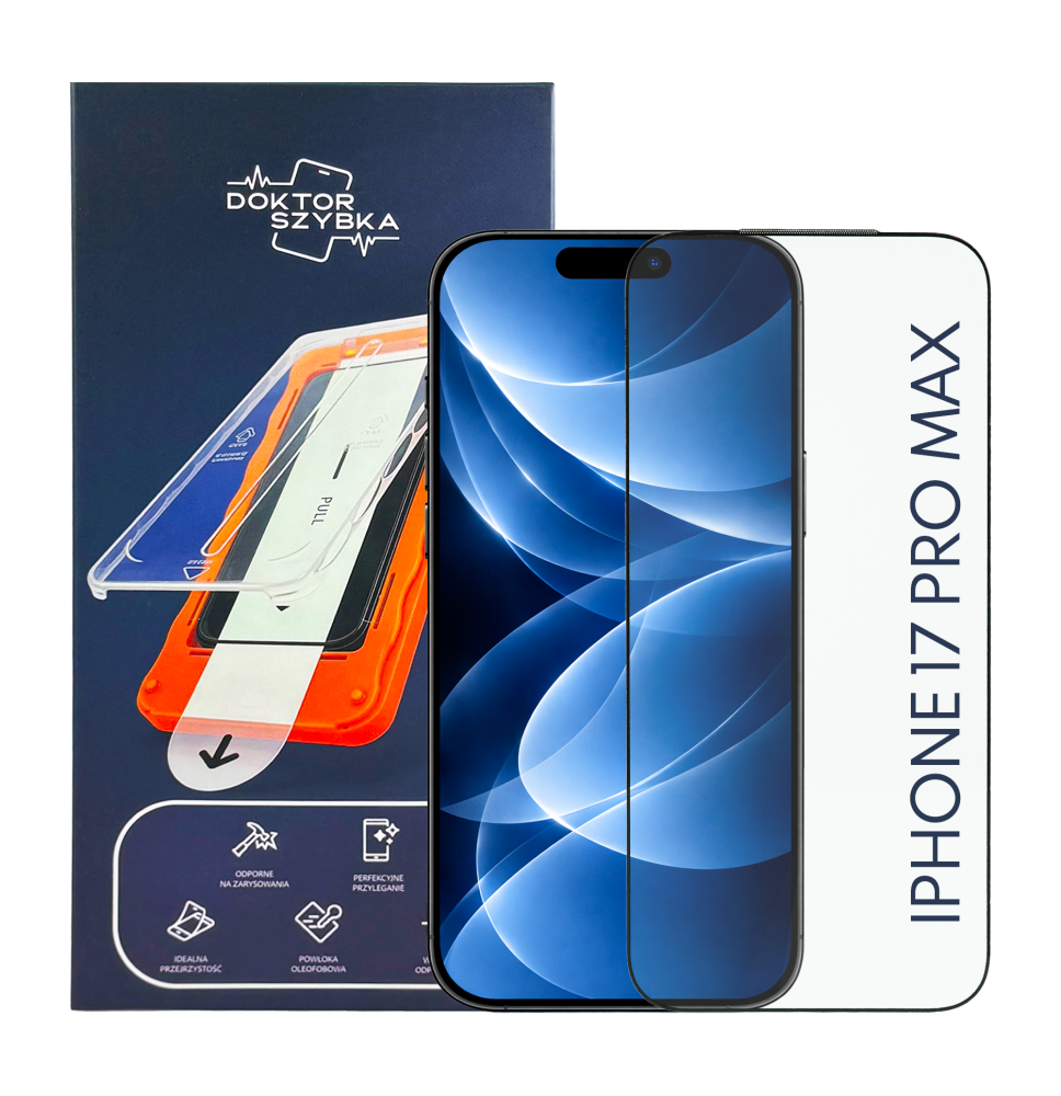 Szybka Szkło hartowane iPhone 17 Pro Max + APLIKATOR