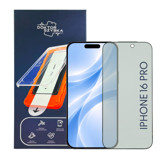 SZKŁO OCHRONNE PRYWATYZUJĄCE do iPhone 16 Pro 1 szt. + aplikator
