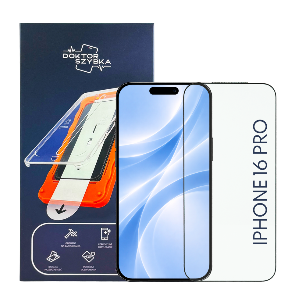 Szkło hartowane Szybka do iPhone 16 Pro 1 szt. + aplikator