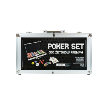 Zestaw do gry w pokera premium 300 szt. żetonów 2 talie kart + kostki + walizka