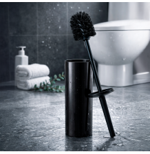 Szczotka do WC łazienki czarna zamykana wolnostojąca elegancka minimalistyczna