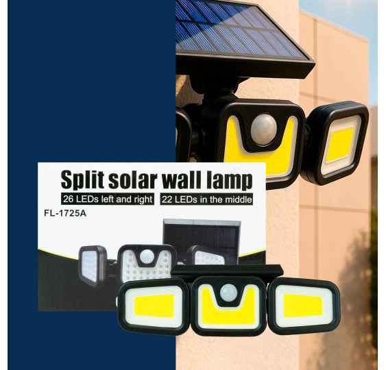 Ledowa Lampa Solarna 3w1 z Czujnikiem Ruchu i Zmierzchu, Mocne Światło 2400mAh