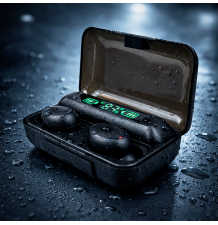 Słuchawki bezprzewodowe Bluetooth 5.1 z etui ładującym LED 1500 mAh