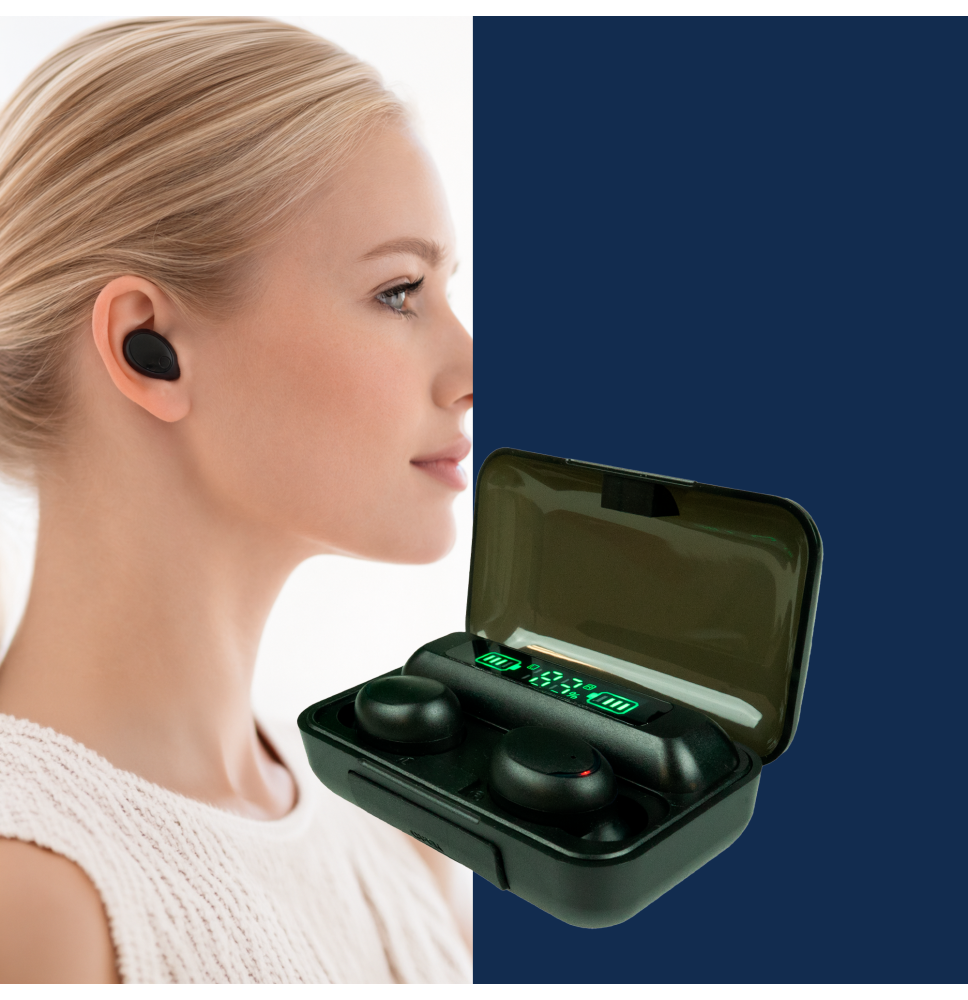 Słuchawki bezprzewodowe Bluetooth 5.1 z etui ładującym LED 1500 mAh
