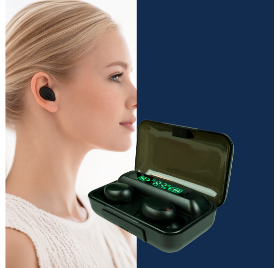 Słuchawki bezprzewodowe Bluetooth 5.1 z etui ładującym LED 1500 mAh