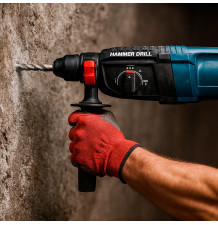 Udarowy młotowiertarka 2600W SDS-Plus z trybami pracy, wiertłami i dłutami