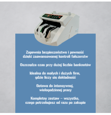 Liczarka do banknotów nominałowa - Liczenie wszystkich walut świata biała