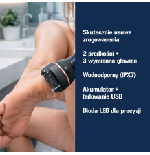 Elektryczny pilnik do stóp z zestawem frezarki, tarki, pumeksu i rolki USB