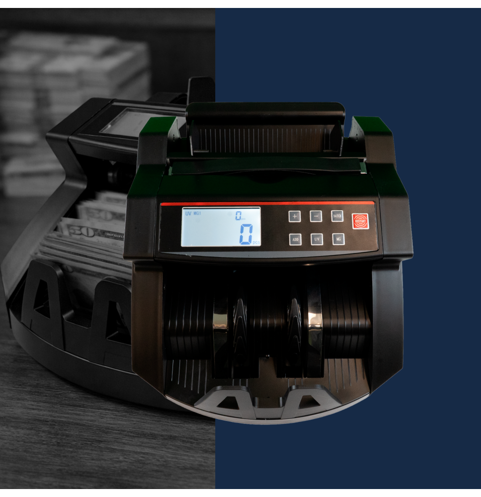 Liczarka do banknotów nominałowa - Liczenie wszystkich walut świata czarna