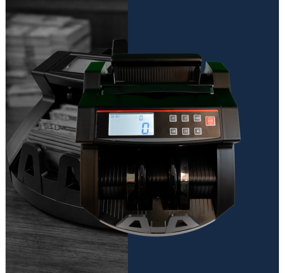 Liczarka do banknotów nominałowa - Liczenie wszystkich walut świata czarna