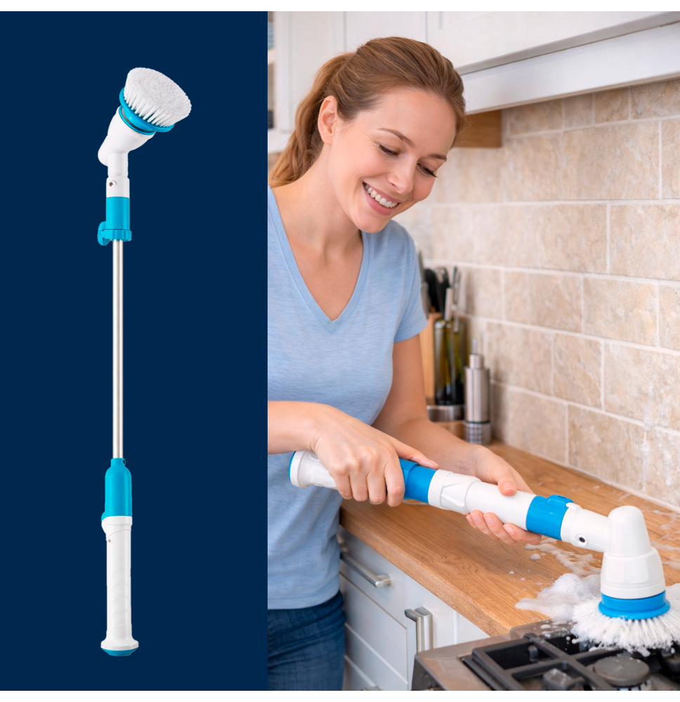 Elektryczna szczotka obrotowa spin scrubber zestaw 3 w 1