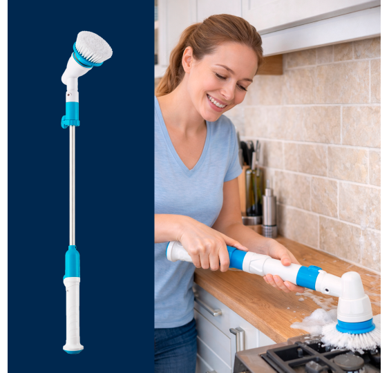 Elektryczna szczotka obrotowa spin scrubber zestaw 3 w 1