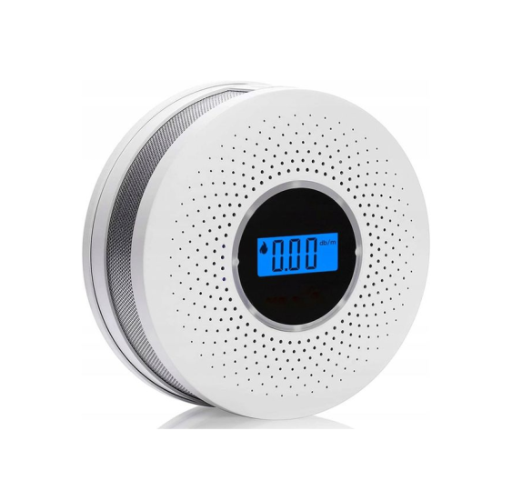 Czujnik dymu i tlenku węgla alarm co czadu czujnik z wyświetlaczem LCD