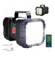 Latarka akumulatorowa led mocna szperacz reflektor usb dwustronna wodoodporna powerbank