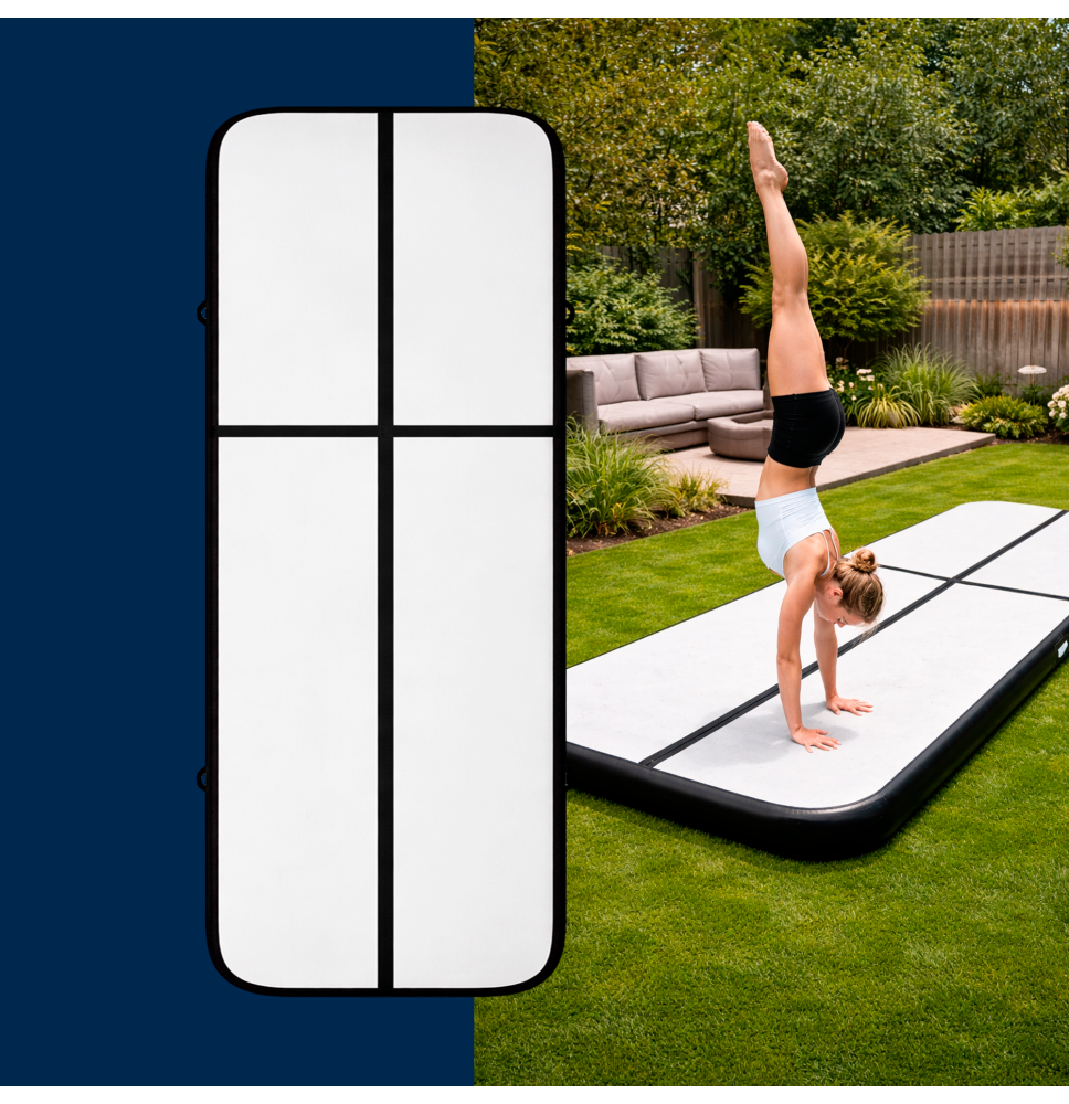 AIRTRACK – Mata Gimnastyczna 400 × 100 × 20 cm (czarna)