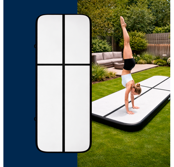 AIRTRACK – Mata Gimnastyczna 400 × 100 × 20 cm (czarna)