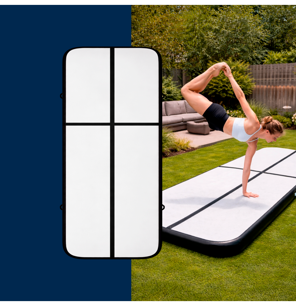 AIRTRACK – Mata Gimnastyczna 300 × 100 × 20 cm (czarna)