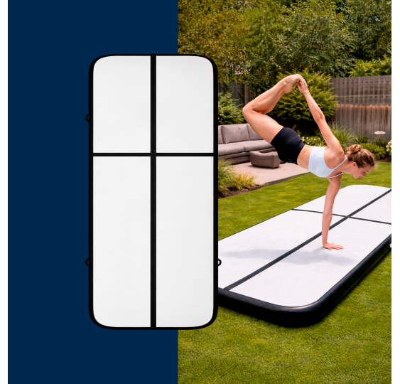 AIRTRACK – Mata Gimnastyczna 300 × 100 × 20 cm (czarna)