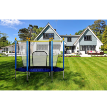 Trampolina ogrodowa stabilna dla dzieci do domu z siatką 140 x 122 cm