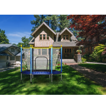 Trampolina ogrodowa stabilna dla dzieci do domu z siatką 140 x 122 cm