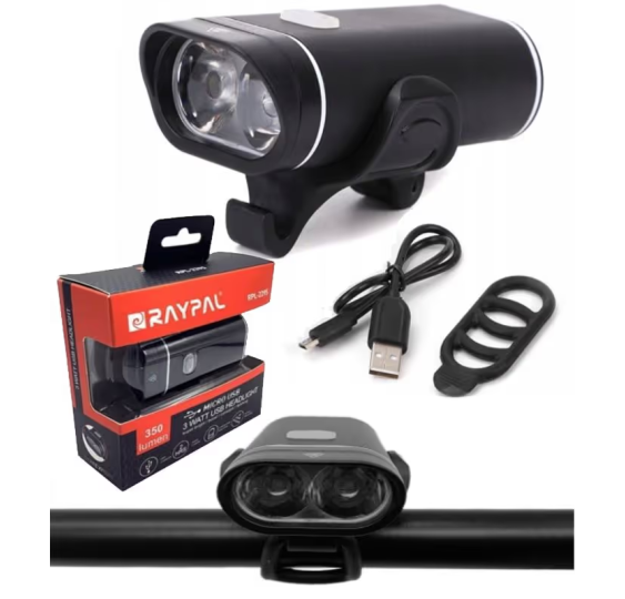 Lampka rowerowa na przód led lampa mocna usb 350lm