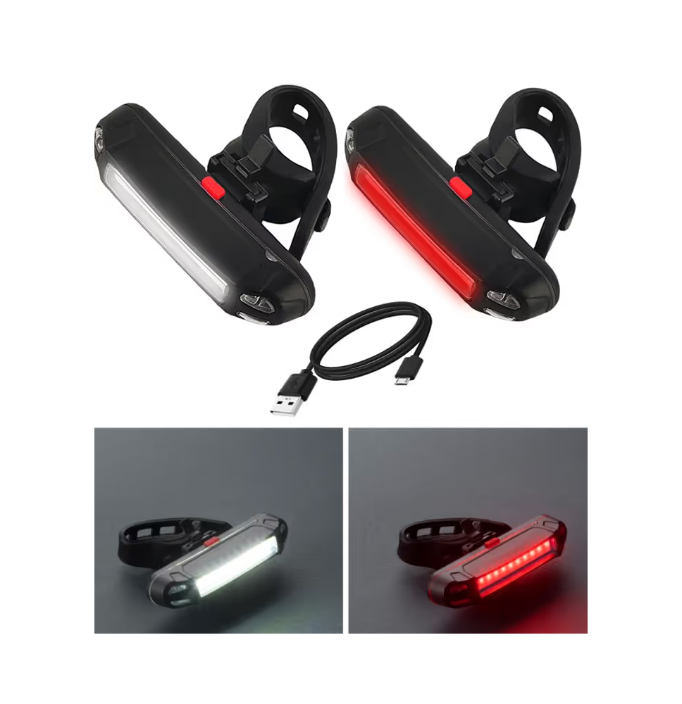 Lampka rowerowa led tył przód 100 lm 6 trybów ładowanie usb