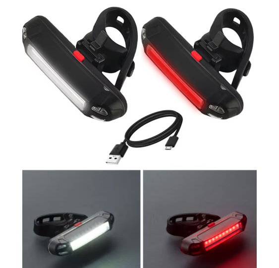 Lampka rowerowa led tył przód 100 lm 6 trybów ładowanie usb