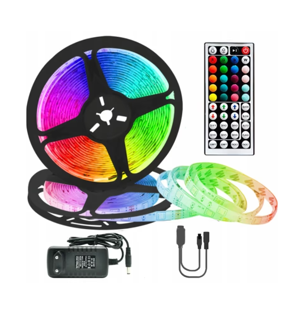 Wodoodporna taśma led smd 5050 rgb zestaw pilot 5m
