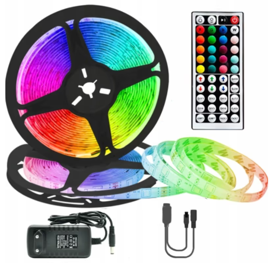 Wodoodporna taśma led smd 5050 rgb zestaw pilot 5m