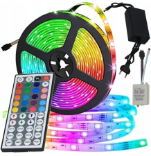 Wodoodporna taśma led smd 5050 rgb zestaw pilot 5m