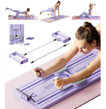 Deska do pilatesu wielofunkcyjna składana treningowa domowa taśma oporowa timer uchwyt mata do ćwiczeń