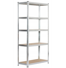 Regał magazynowy metalowy srebrny 220x90x40cm