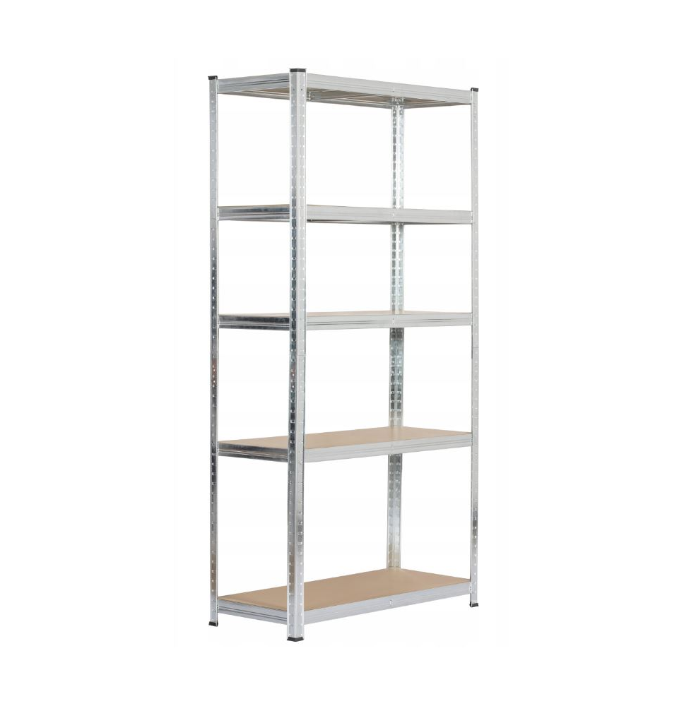 Regał magazynowy metalowy srebrny 220x90x40cm