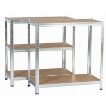 Regał magazynowy metalowy srebrny 220x90x40cm