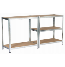 Regał magazynowy metalowy srebrny 220x90x40cm