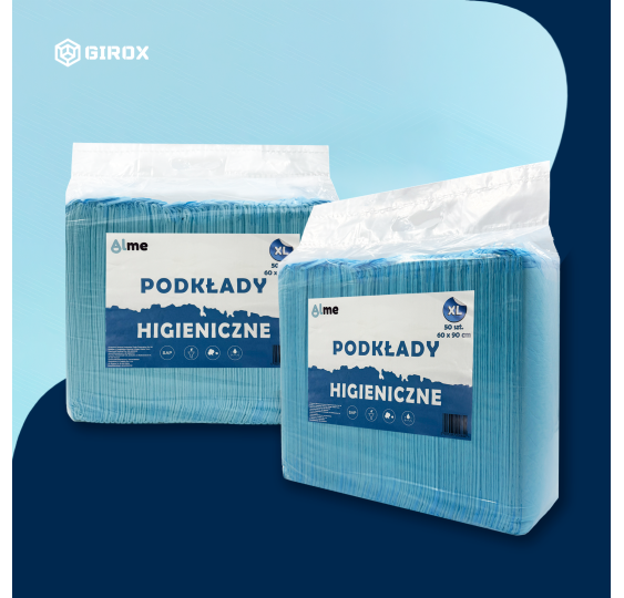 Podkłady higieniczne XL 60x90 cm 50 szt ALME dla ludzi