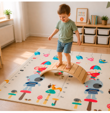 MATA EDUKACYJNA PIANKOWA DWUSTRONNA SKŁADANA 200x180CM